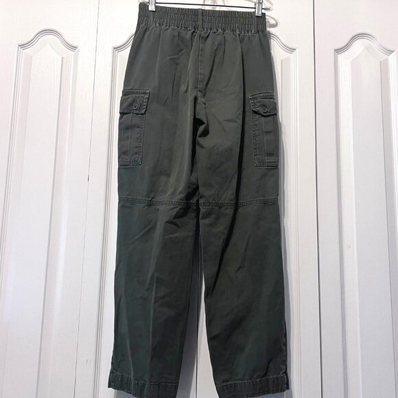 Forever 21- Size Small Jrs.  Army Green Cargo Cotton Pants-Side Pockets-Elastic - Picture 9 of 13